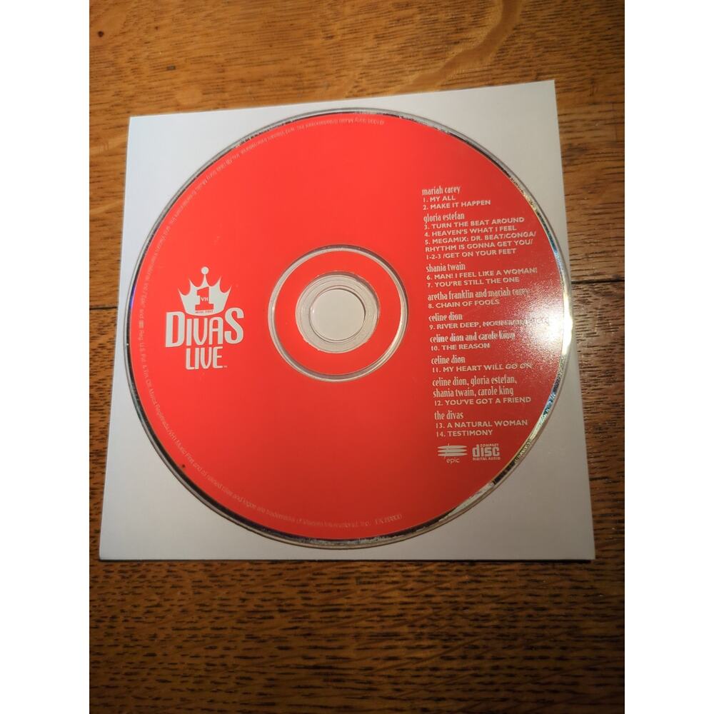 MUSIC CD -VH1 DIVAS LIVE -CELINE-GLORIA-ARETHA-SHANIA- MARIAH Disc Only